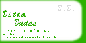 ditta dudas business card